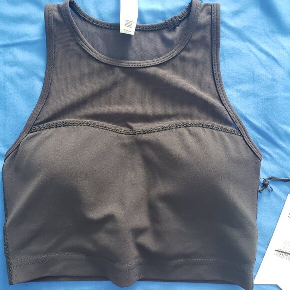 NWT Stori Alibi Sports Bra Size 6 Black Onyx Solid and Nylon Mesh Padded - Picture 3 of 8